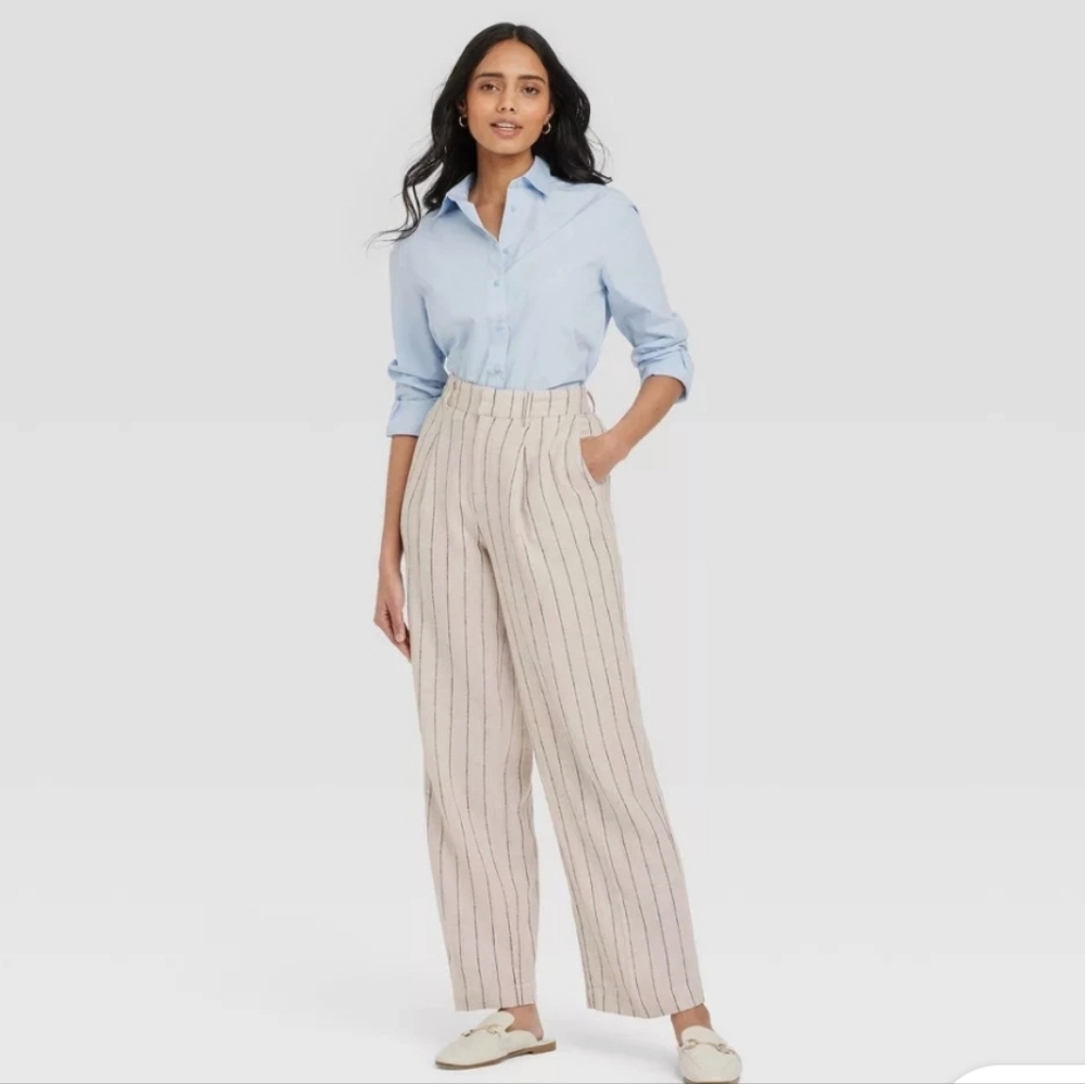 A New Day Linen Essential Pinstripe Trouser